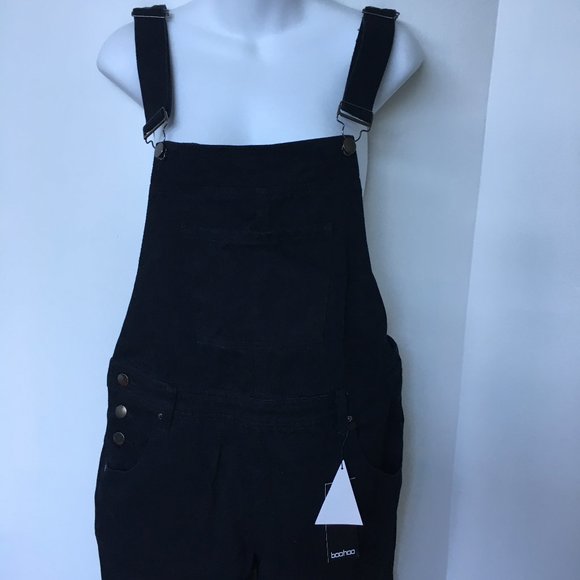 Boohoo Overalls 8 Emma Ridge Denim Slouch Black - Picture 3 of 12